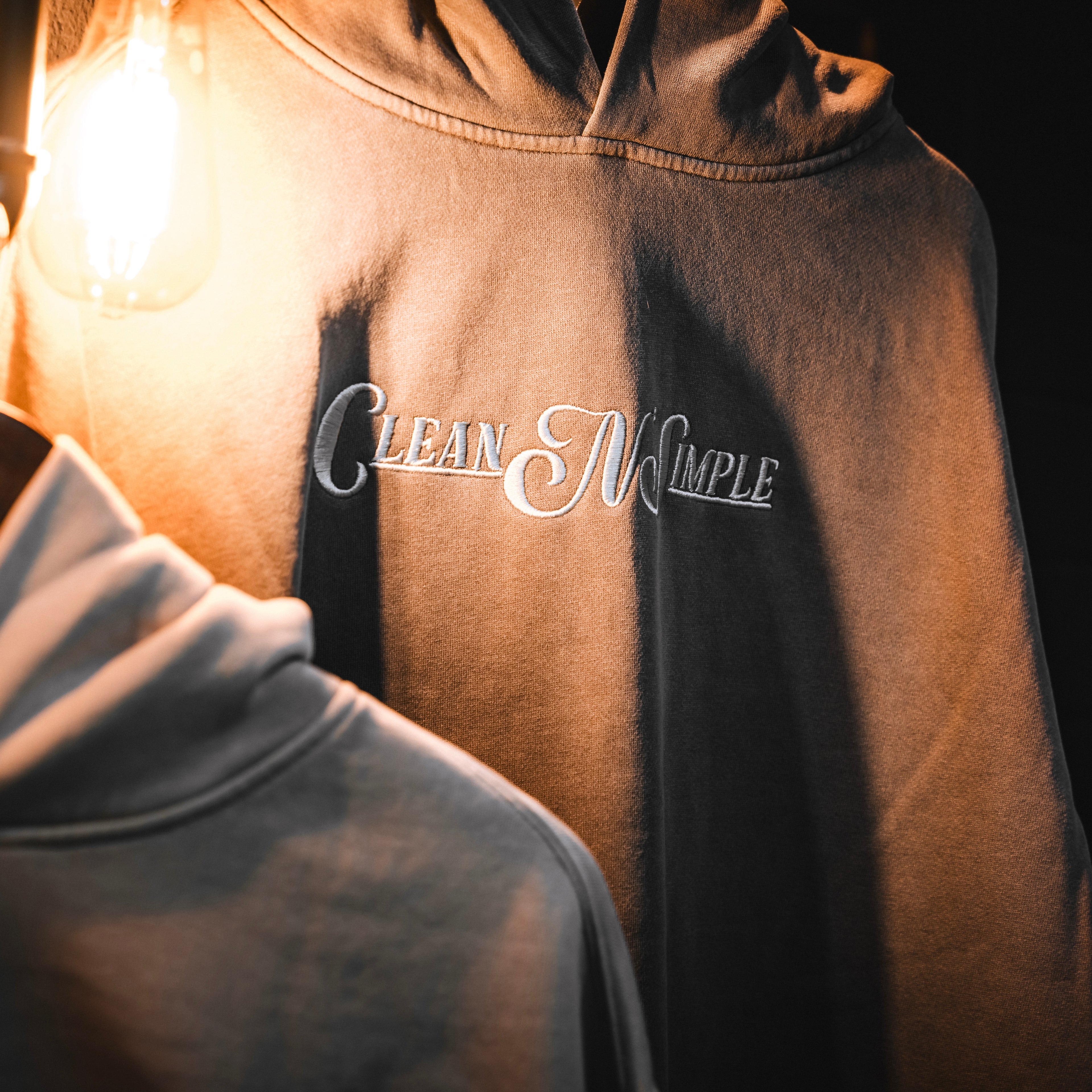 Gray Embroidered Hoodie