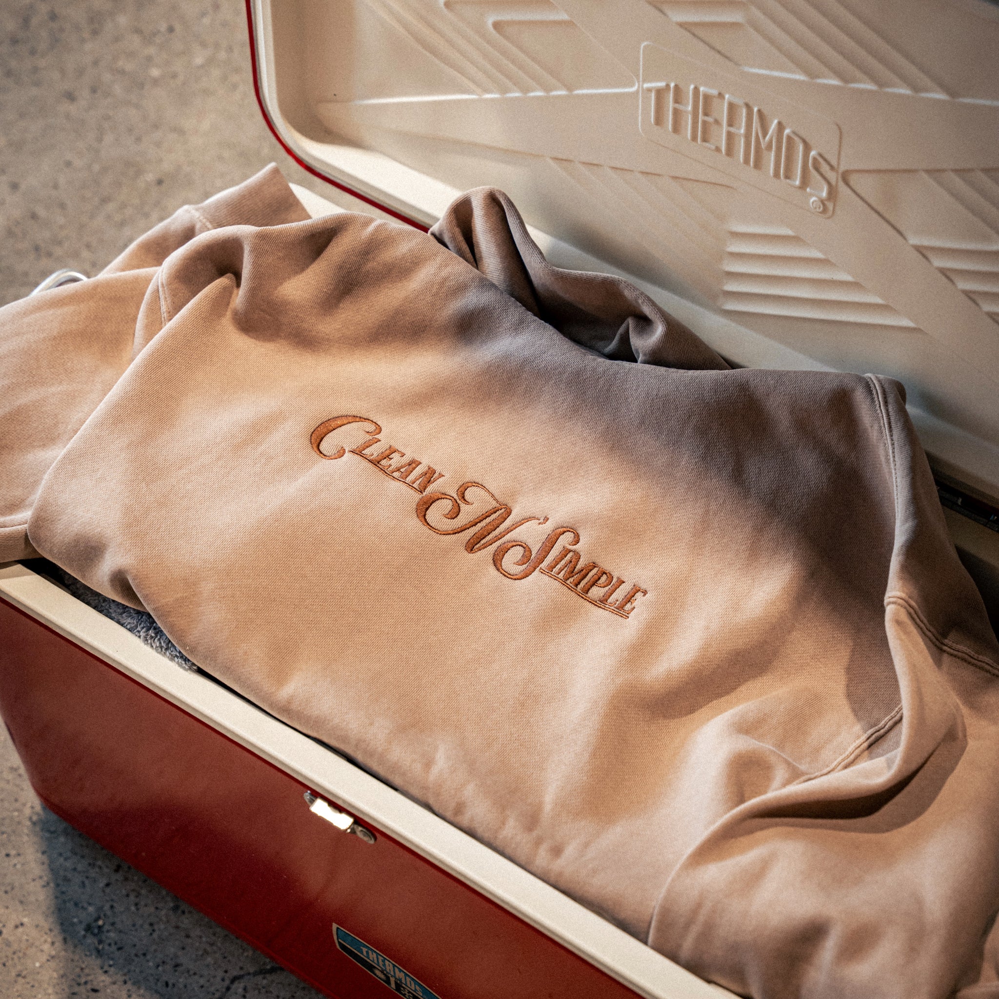 Tan Embroidered Hoodie