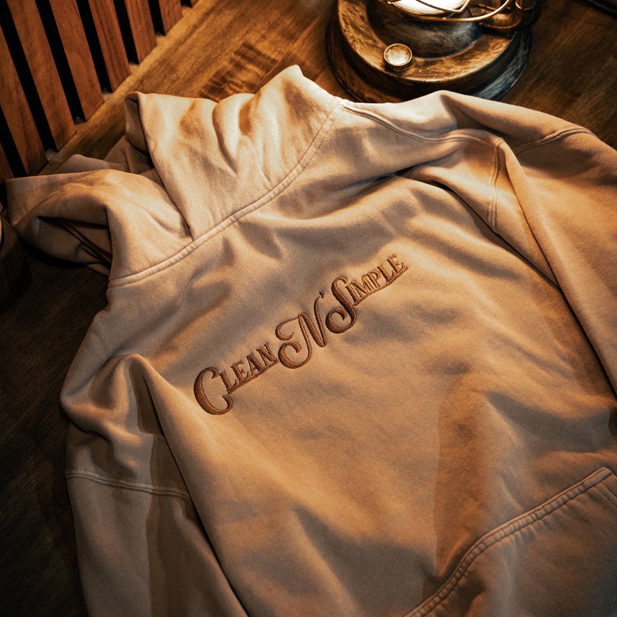 Tan Embroidered Hoodie